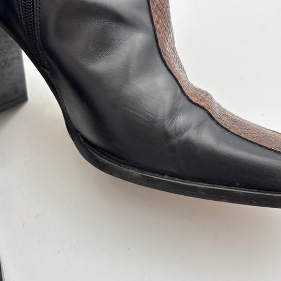 Alohas South Edge Python Two Tone Heeled Ankle Boots Women's 41 - Picture 11 of 11